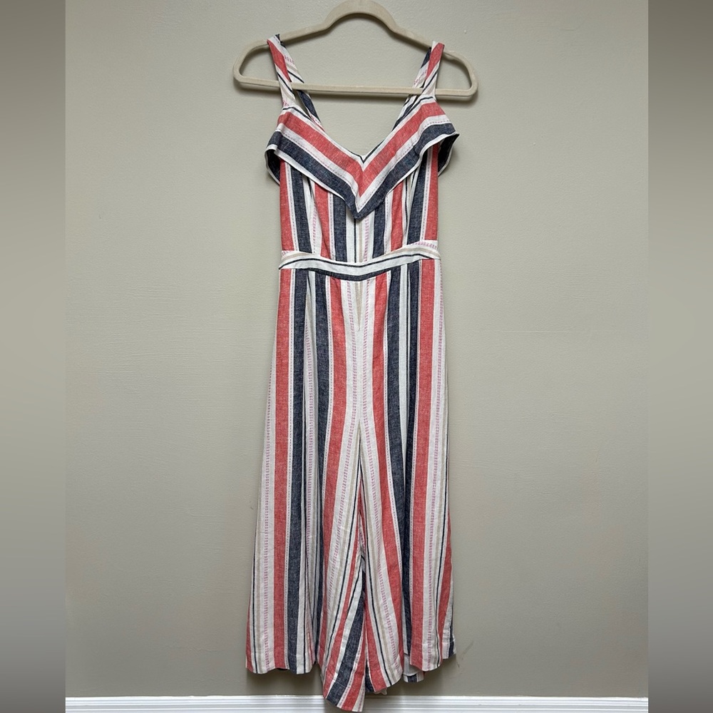 Parker Angie Striped Linen Wide-Leg Jumpsuit - Picture 4 of 8